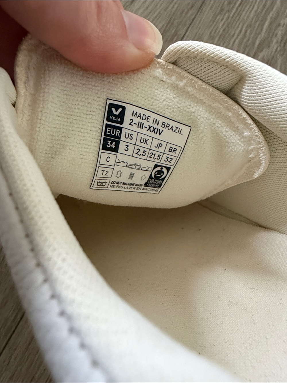 Veja Esplar leather white kids sneakers size US 3 youth - Picture 7 of 7